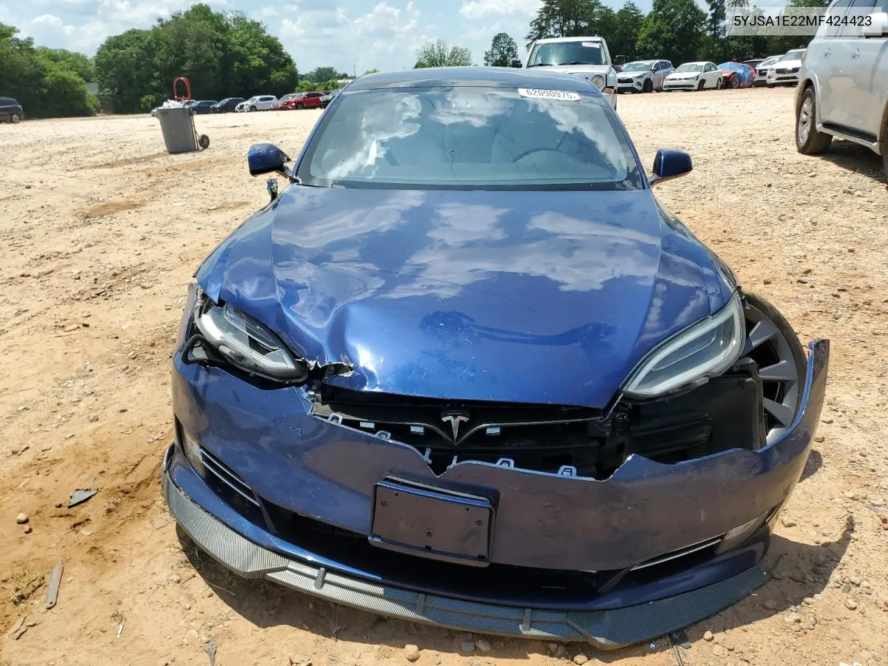 2021 Tesla Model S VIN: 5YJSA1E22MF424423 Lot: 62090975