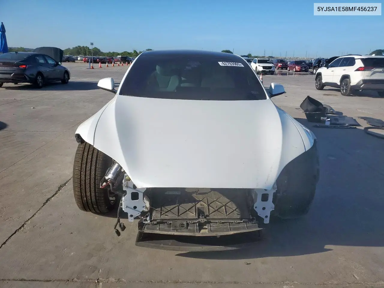 2021 Tesla Model S VIN: 5YJSA1E58MF456237 Lot: 62703905