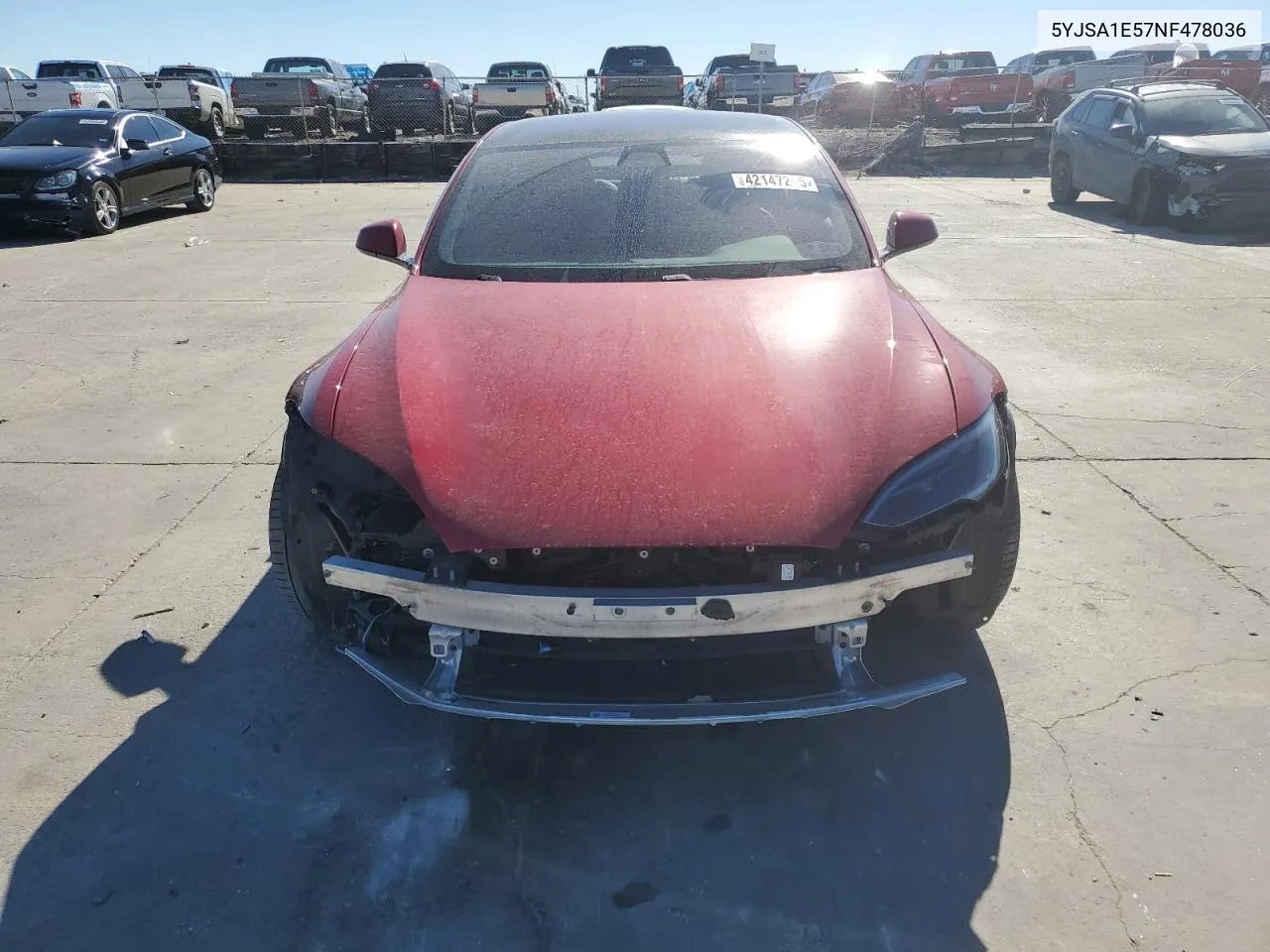 2022 Tesla Model S VIN: 5YJSA1E57NF478036 Lot: 42147205