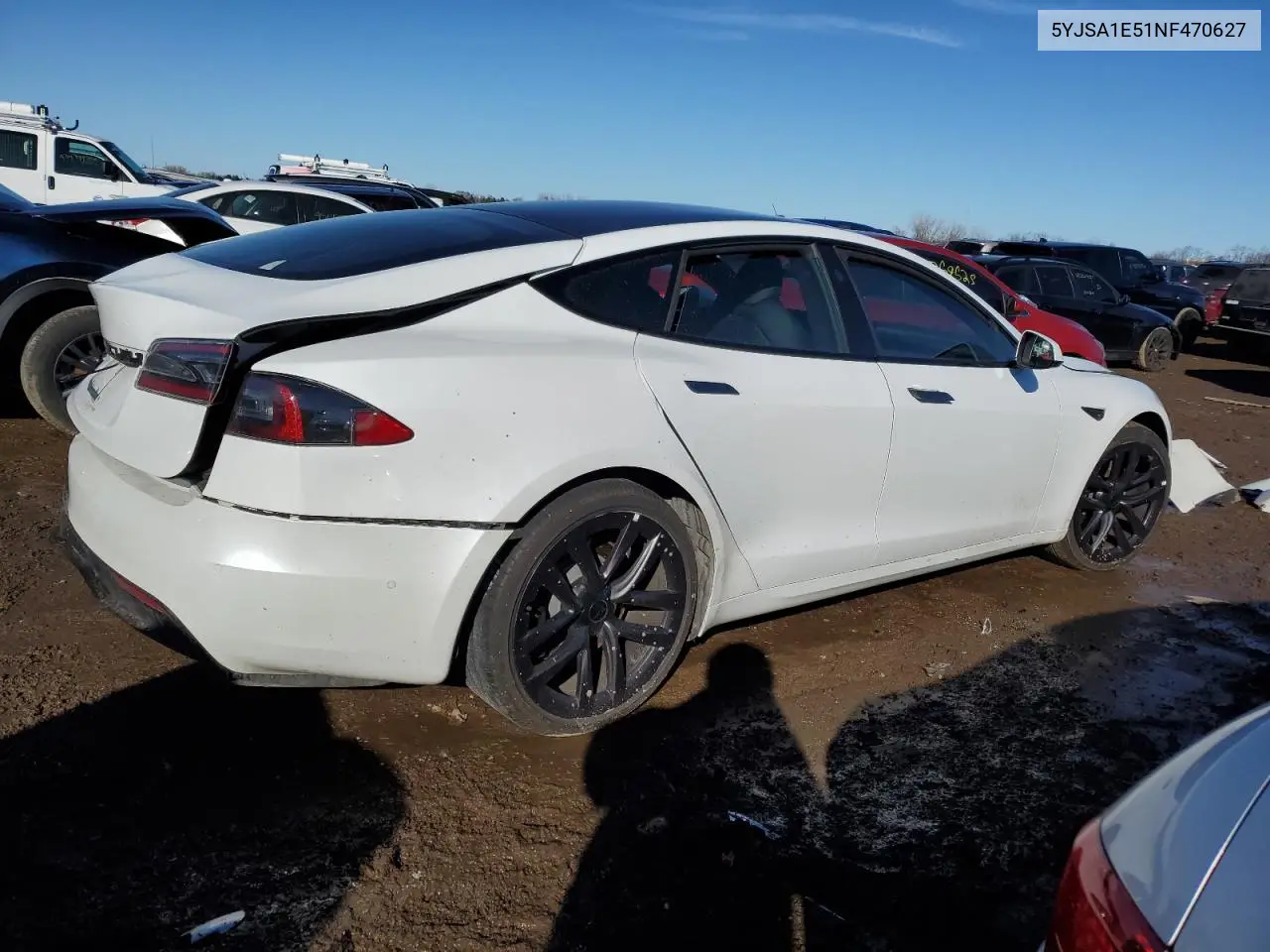 2022 Tesla Model S VIN: 5YJSA1E51NF470627 Lot: 48011095