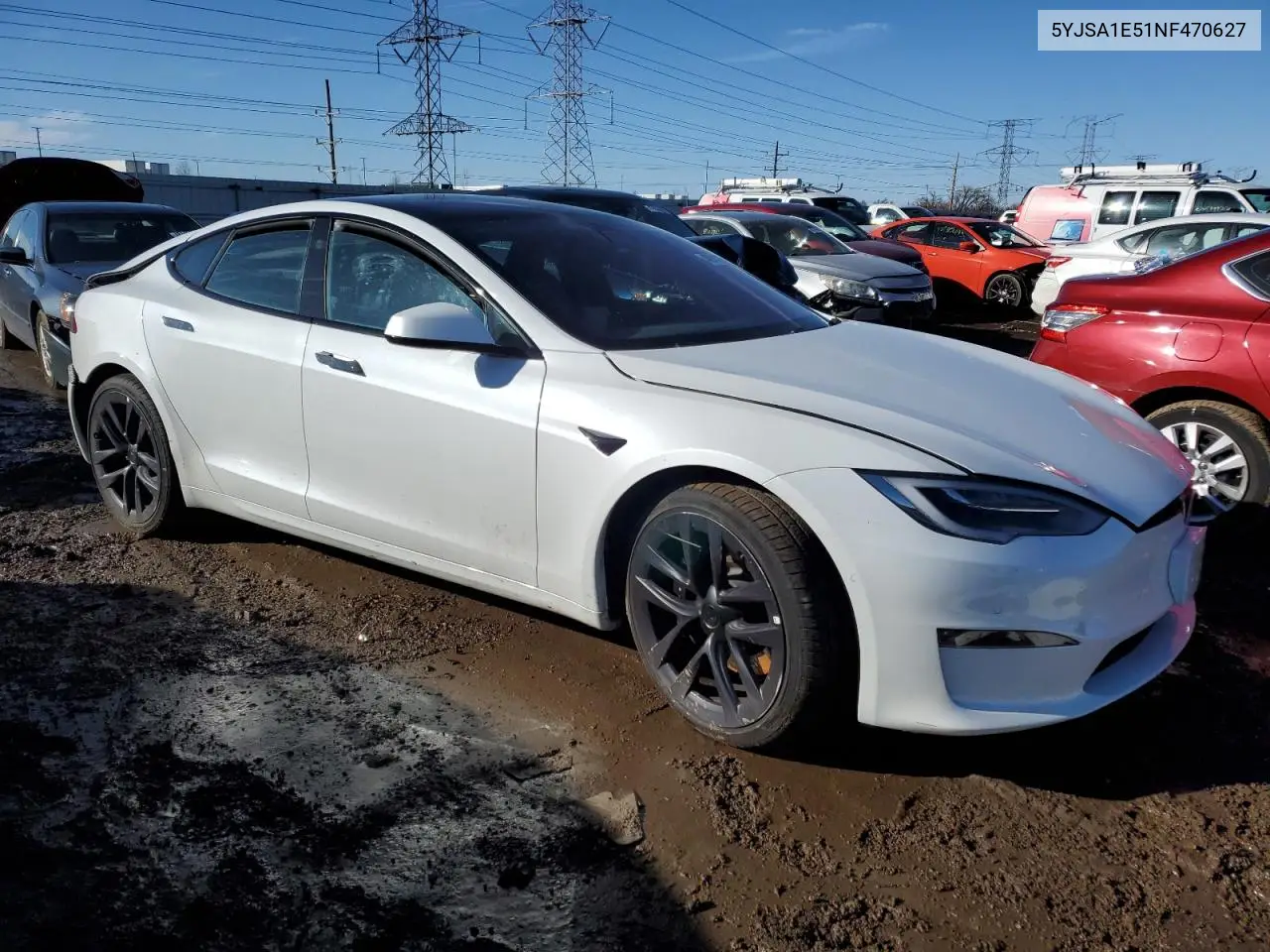 2022 Tesla Model S VIN: 5YJSA1E51NF470627 Lot: 48011095