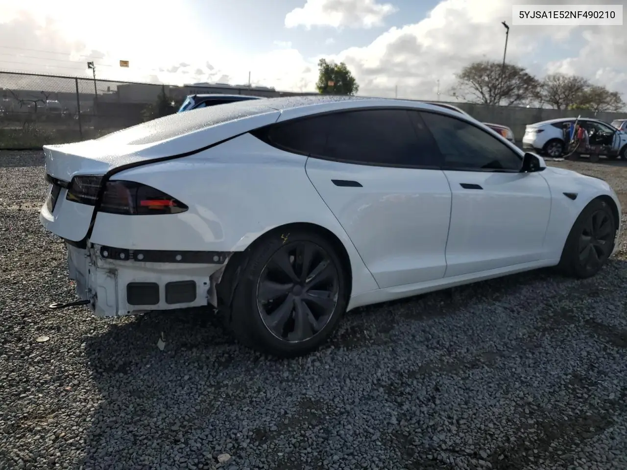 2022 Tesla Model S VIN: 5YJSA1E52NF490210 Lot: 50816945