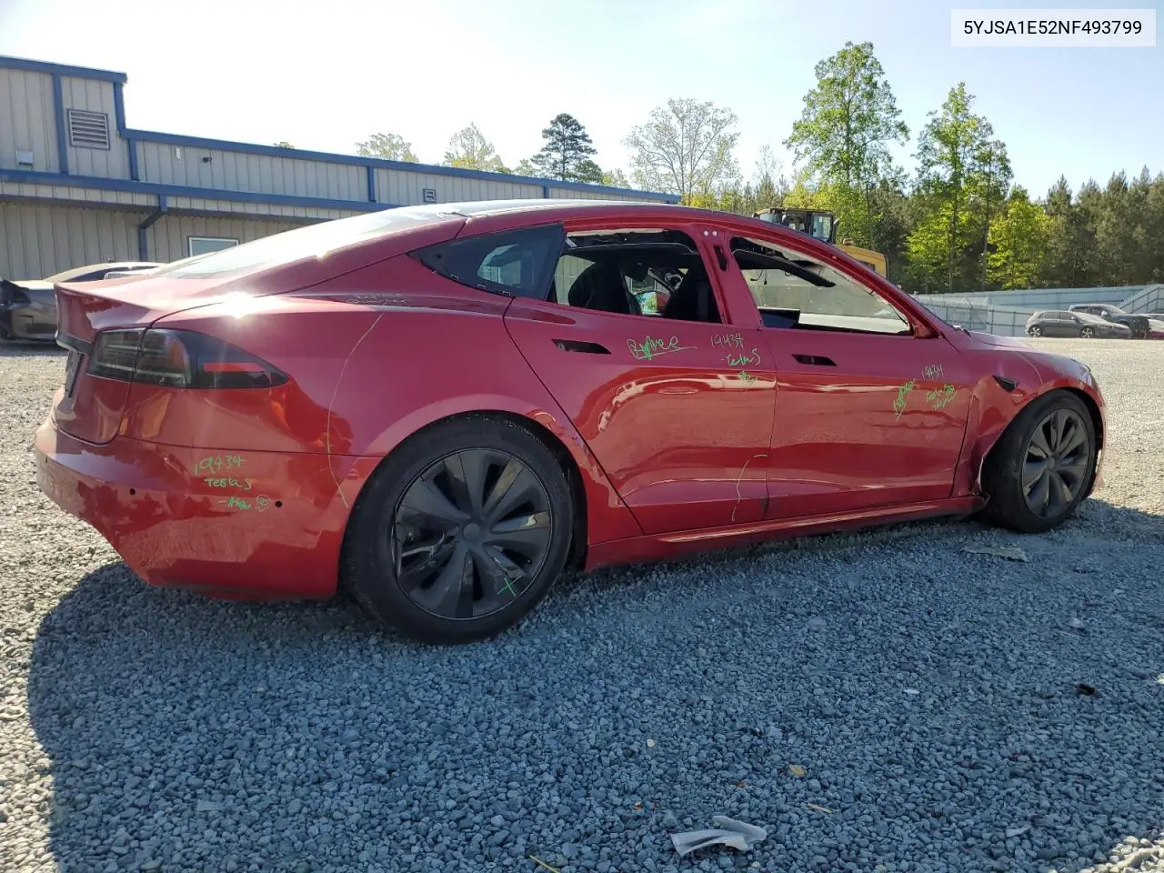 2022 Tesla Model S VIN: 5YJSA1E52NF493799 Lot: 53256075