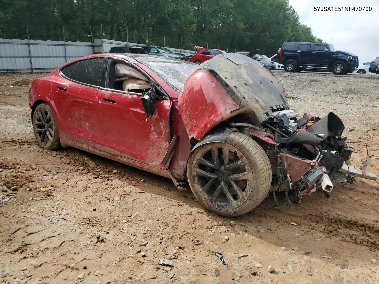 2022 Tesla Model S VIN: 5YJSA1E51NF470790 Lot: 56252675