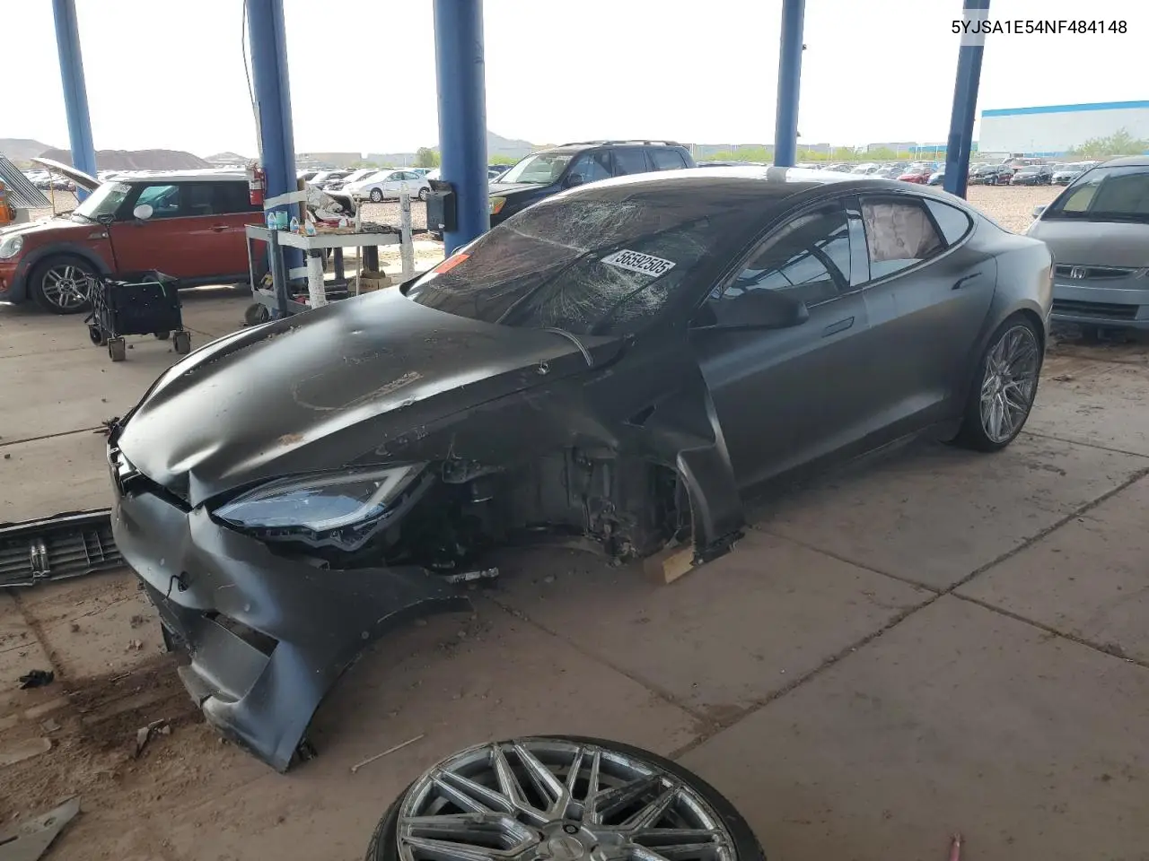 2022 Tesla Model S VIN: 5YJSA1E54NF484148 Lot: 56592505