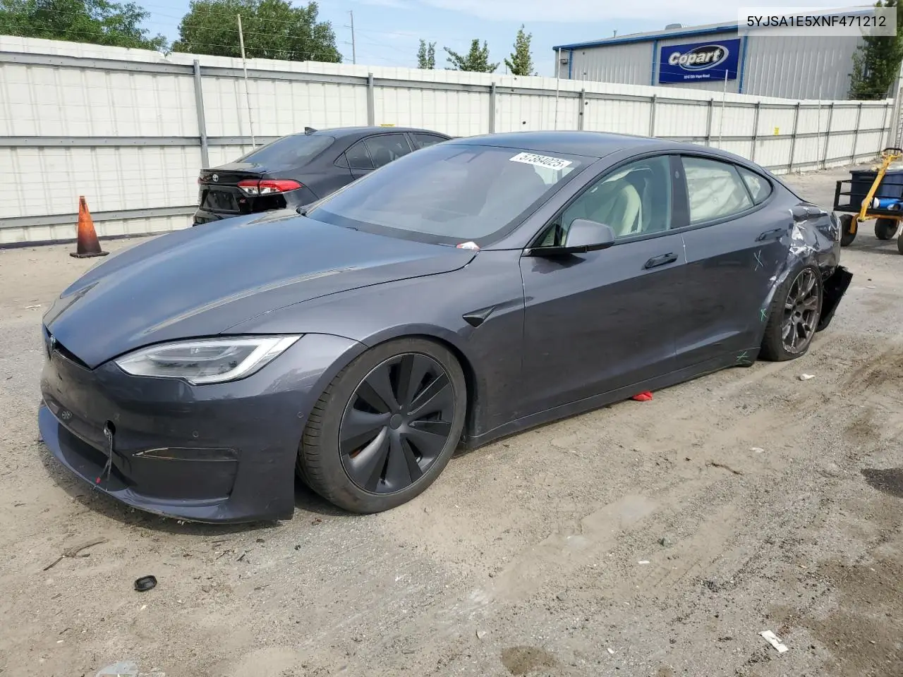 2022 Tesla Model S VIN: 5YJSA1E5XNF471212 Lot: 57384025