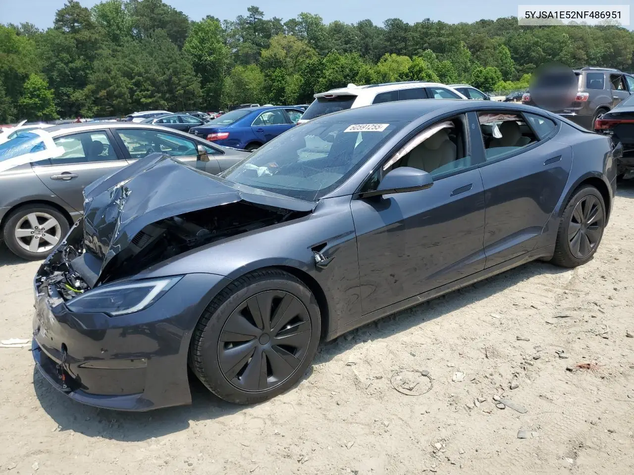 2022 Tesla Model S VIN: 5YJSA1E52NF486951 Lot: 60591255