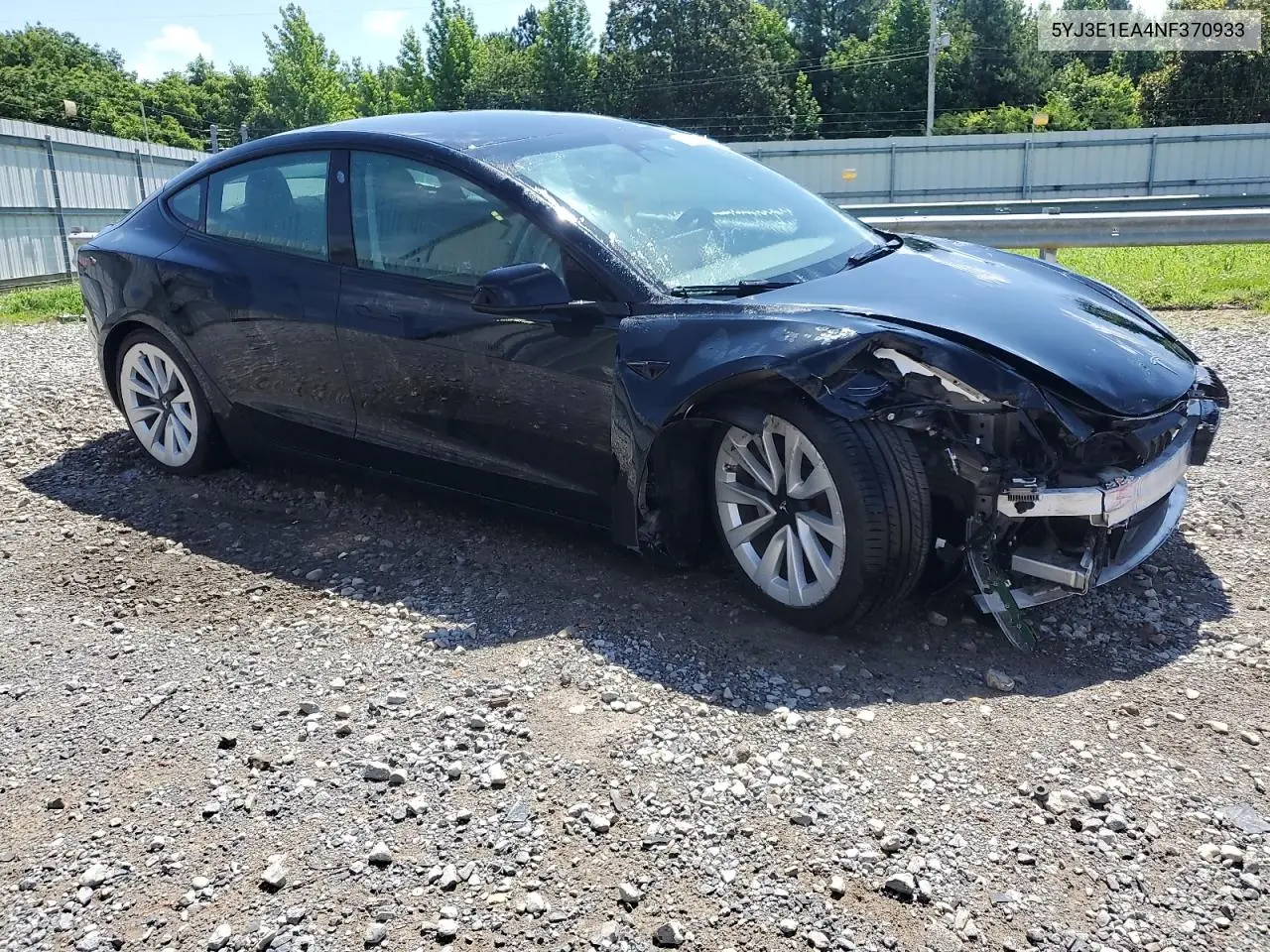 2022 Tesla Model 3 VIN: 5YJ3E1EA4NF370933 Lot: 60707645