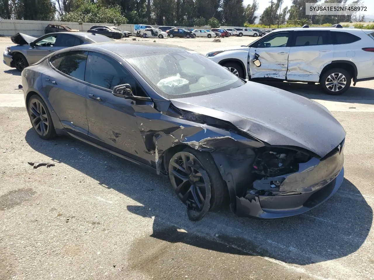 2022 Tesla Model S VIN: 5YJSA1E52NF458972 Lot: 60757205