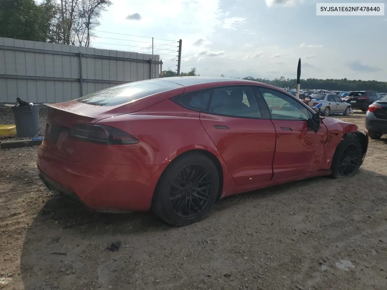 2022 Tesla Model S VIN: 5YJSA1E62NF478440 Lot: 62497405