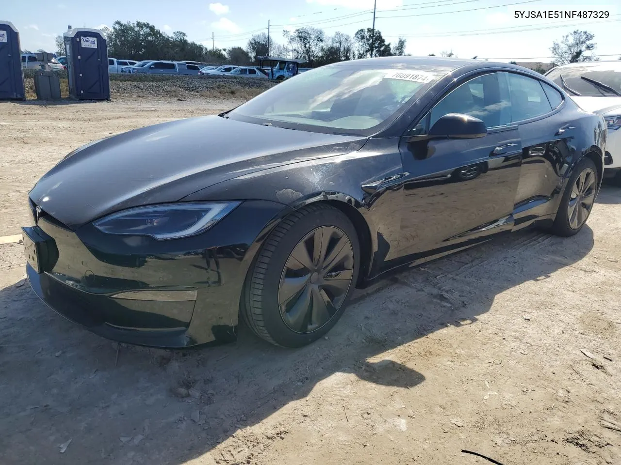 2022 Tesla Model S VIN: 5YJSA1E51NF487329 Lot: 76091874