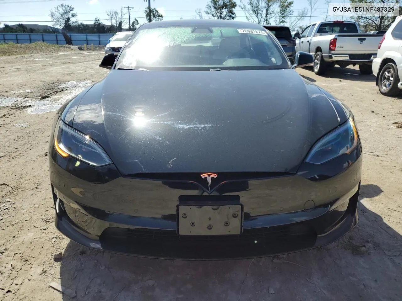 2022 Tesla Model S VIN: 5YJSA1E51NF487329 Lot: 76091874