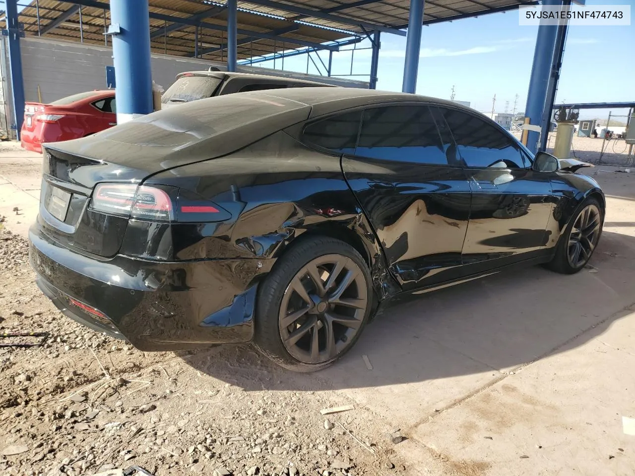 2022 Tesla Model S VIN: 5YJSA1E51NF474743 Lot: 87316374