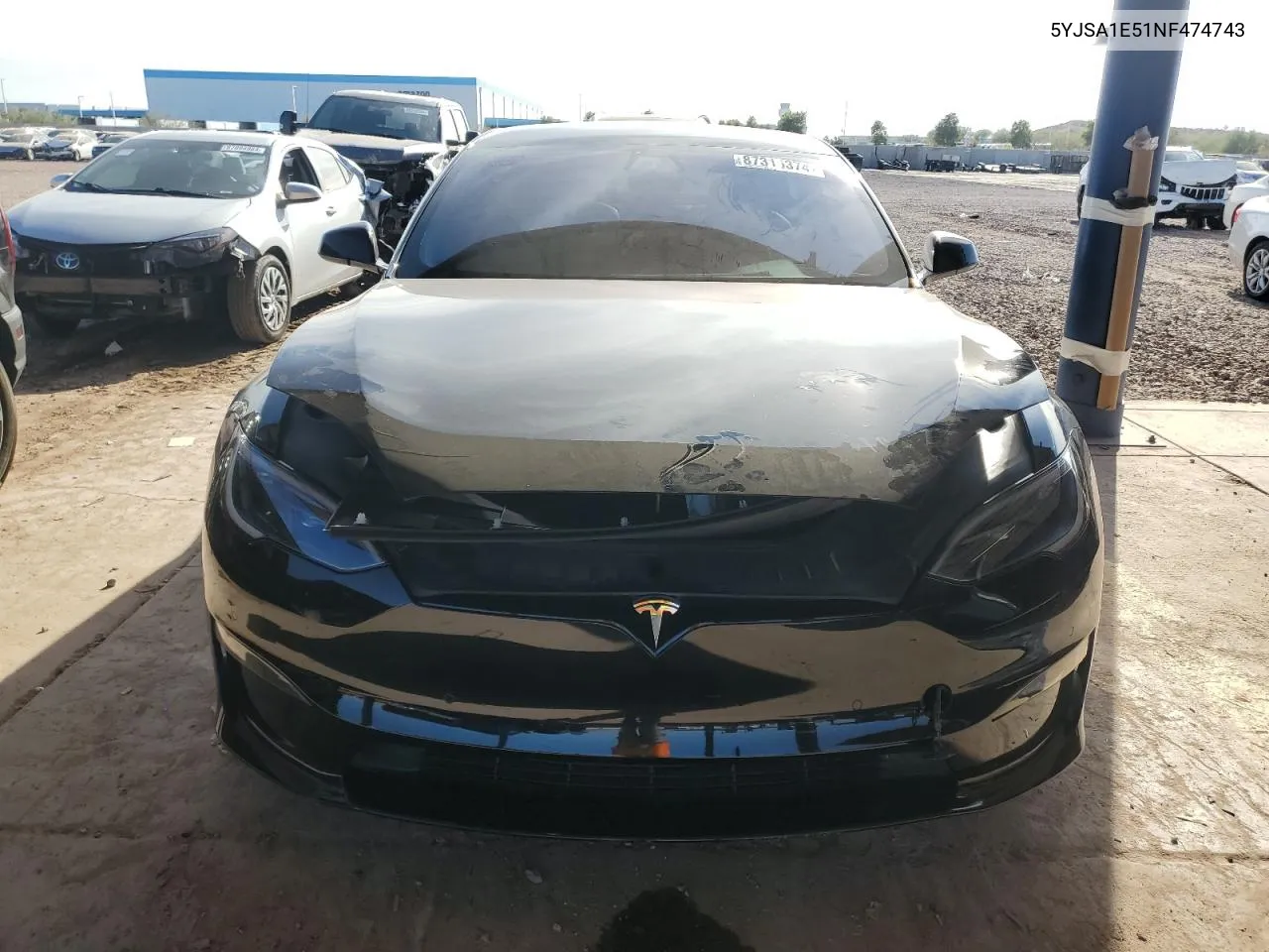 2022 Tesla Model S VIN: 5YJSA1E51NF474743 Lot: 87316374