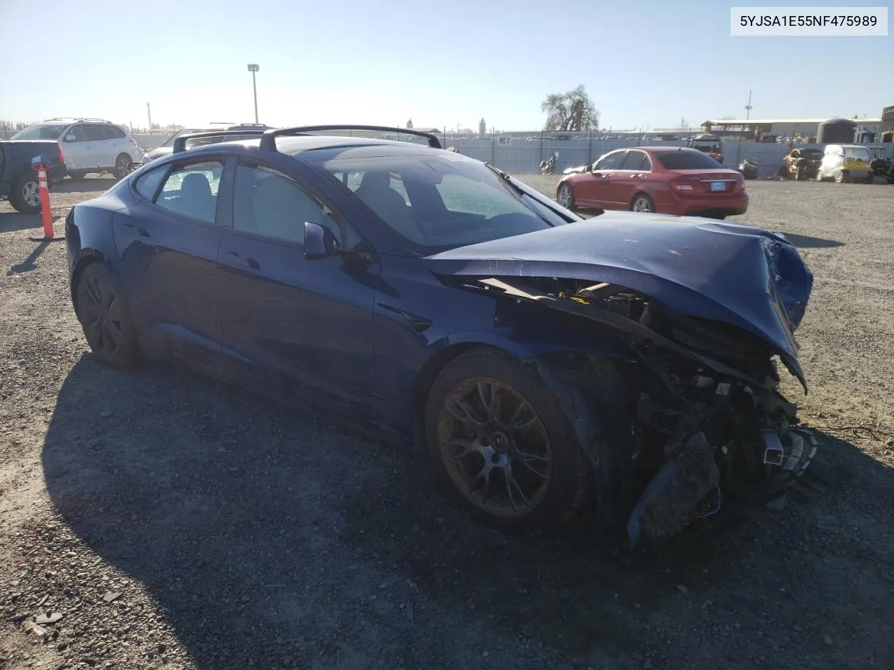 2022 Tesla Model S VIN: 5YJSA1E55NF475989 Lot: 88104975