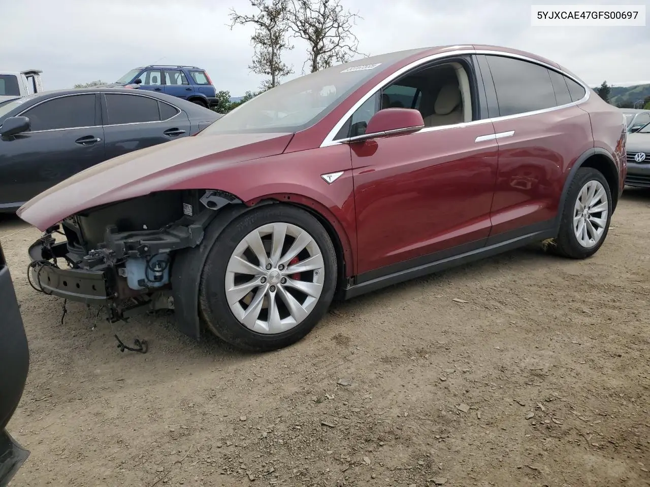 2016 Tesla Model X VIN: 5YJXCAE47GFS00697 Lot: 53167535
