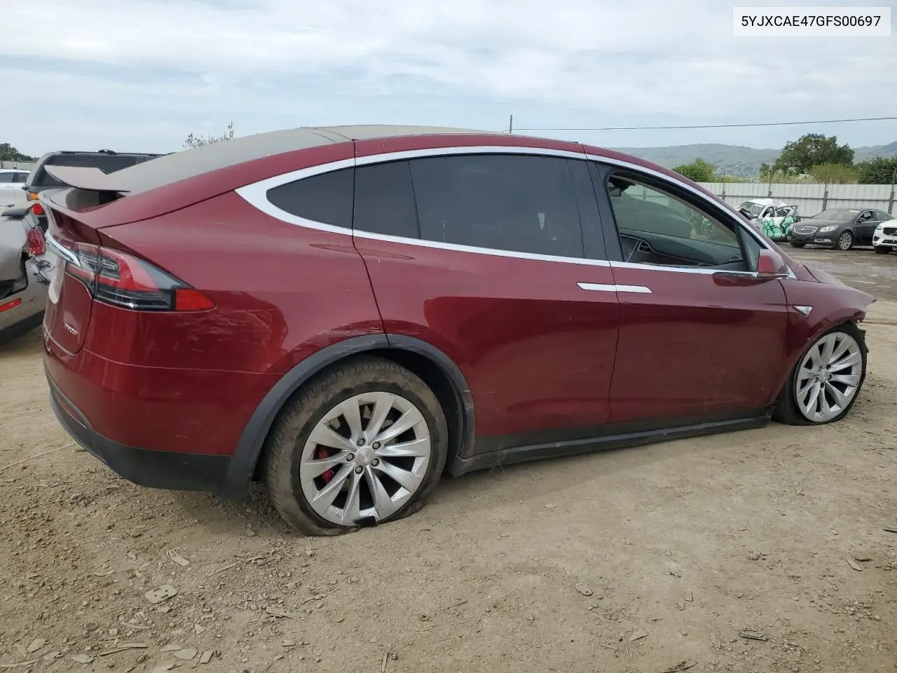 2016 Tesla Model X VIN: 5YJXCAE47GFS00697 Lot: 53167535