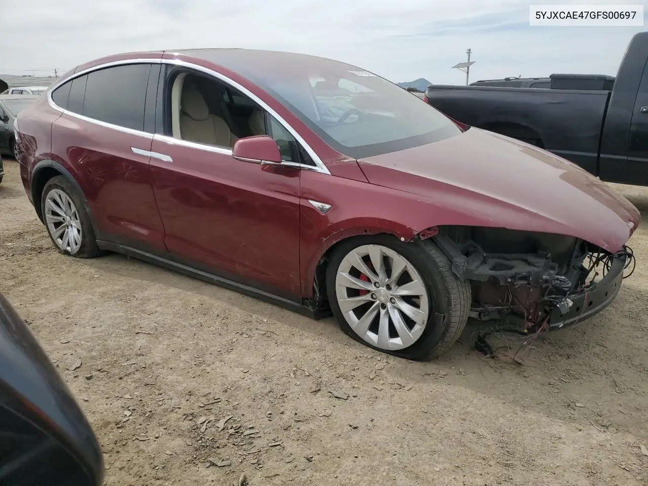 2016 Tesla Model X VIN: 5YJXCAE47GFS00697 Lot: 53167535