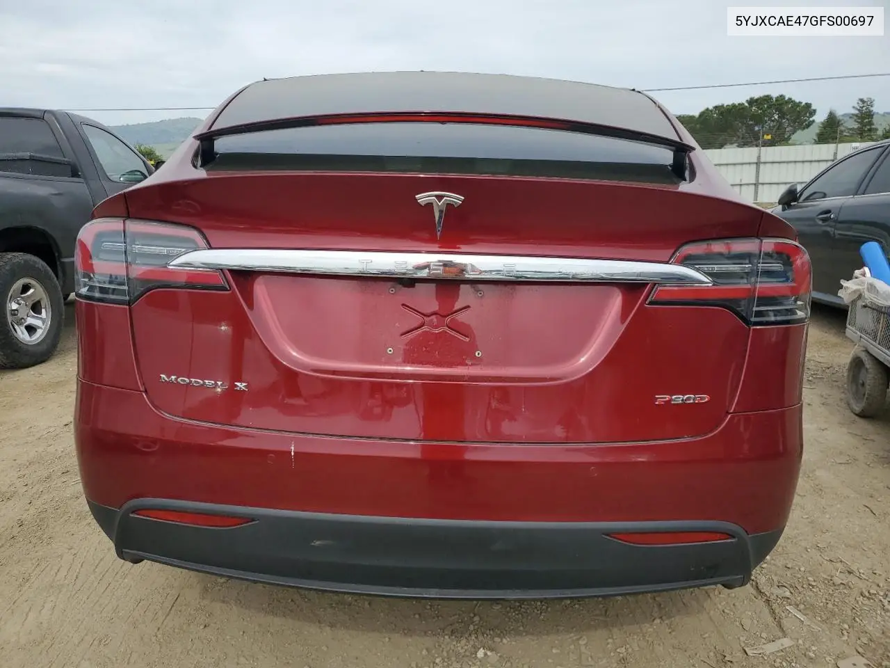 2016 Tesla Model X VIN: 5YJXCAE47GFS00697 Lot: 53167535