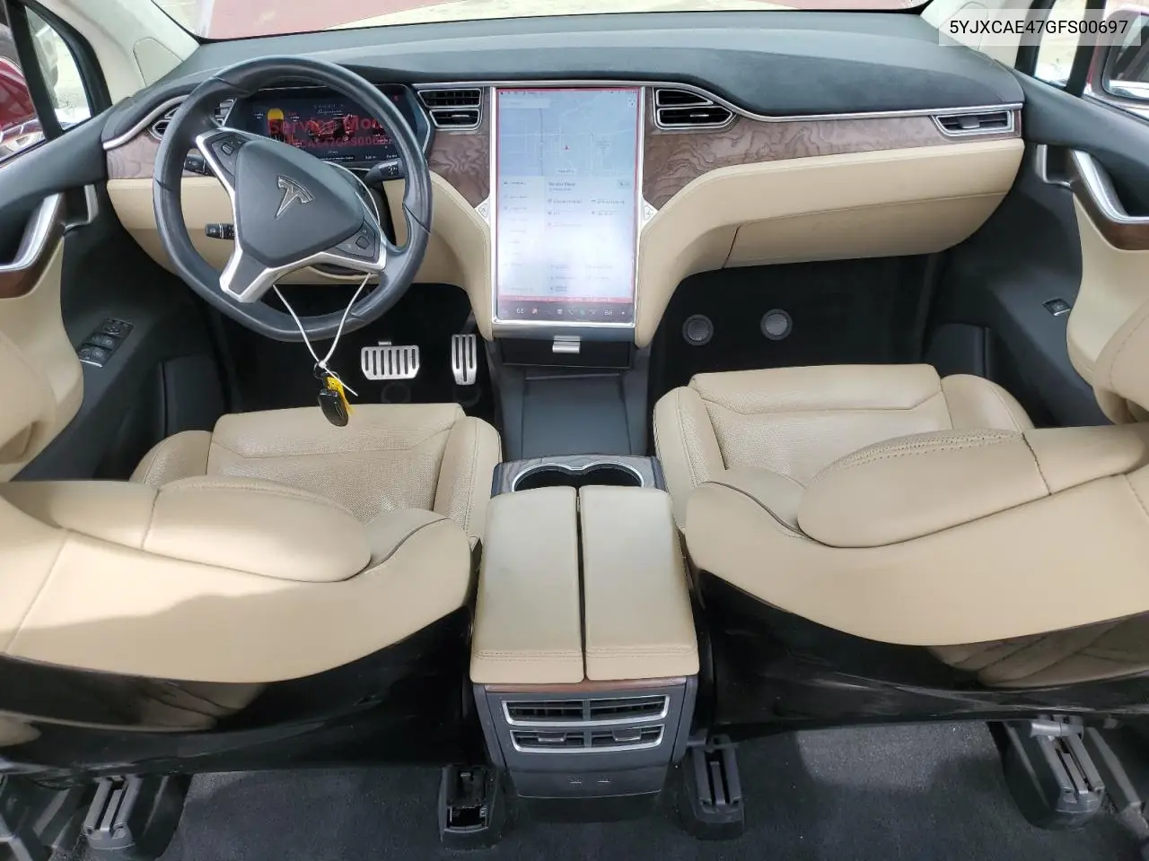 2016 Tesla Model X VIN: 5YJXCAE47GFS00697 Lot: 53167535