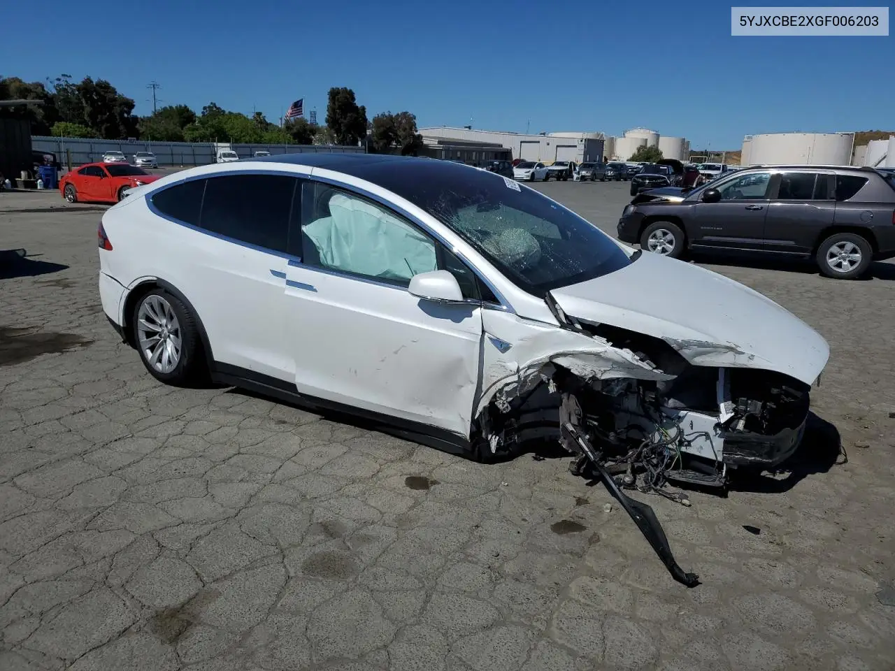 2016 Tesla Model X VIN: 5YJXCBE2XGF006203 Lot: 56152545