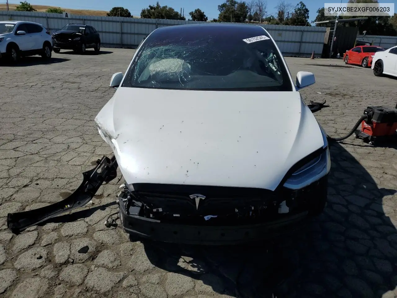 2016 Tesla Model X VIN: 5YJXCBE2XGF006203 Lot: 56152545