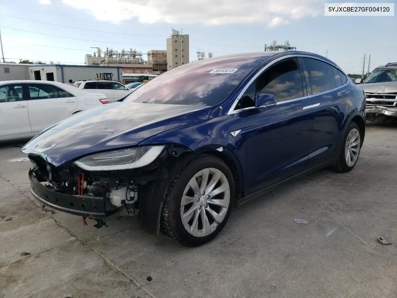 2016 Tesla Model X VIN: 5YJXCBE27GF004120 Lot: 56593815