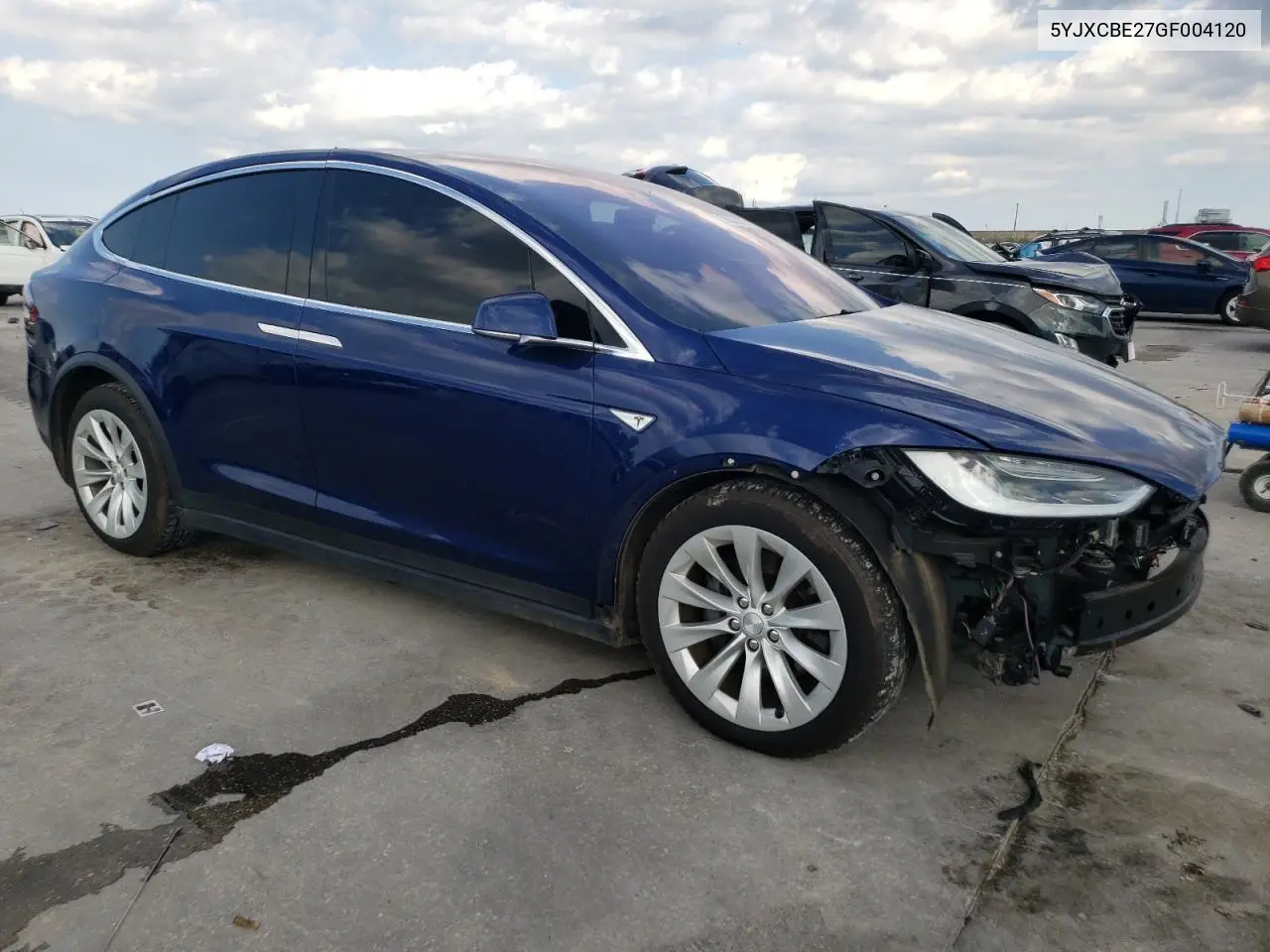 2016 Tesla Model X VIN: 5YJXCBE27GF004120 Lot: 56593815