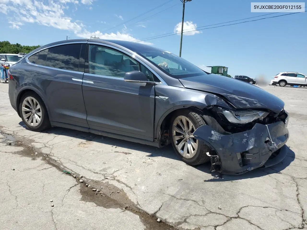 2016 Tesla Model X VIN: 5YJXCBE20GF012155 Lot: 57906175