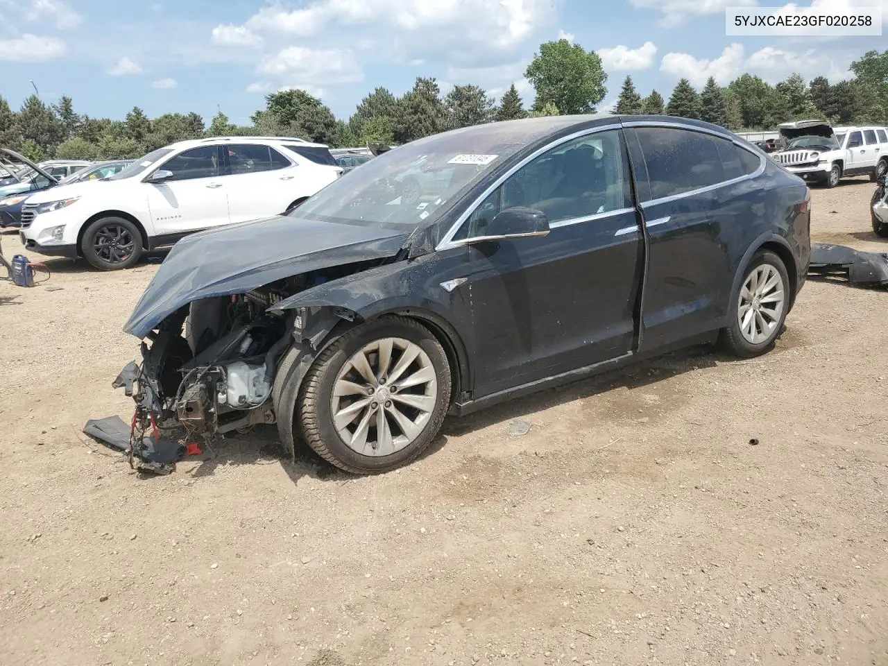 2016 Tesla Model X VIN: 5YJXCAE23GF020258 Lot: 61231345