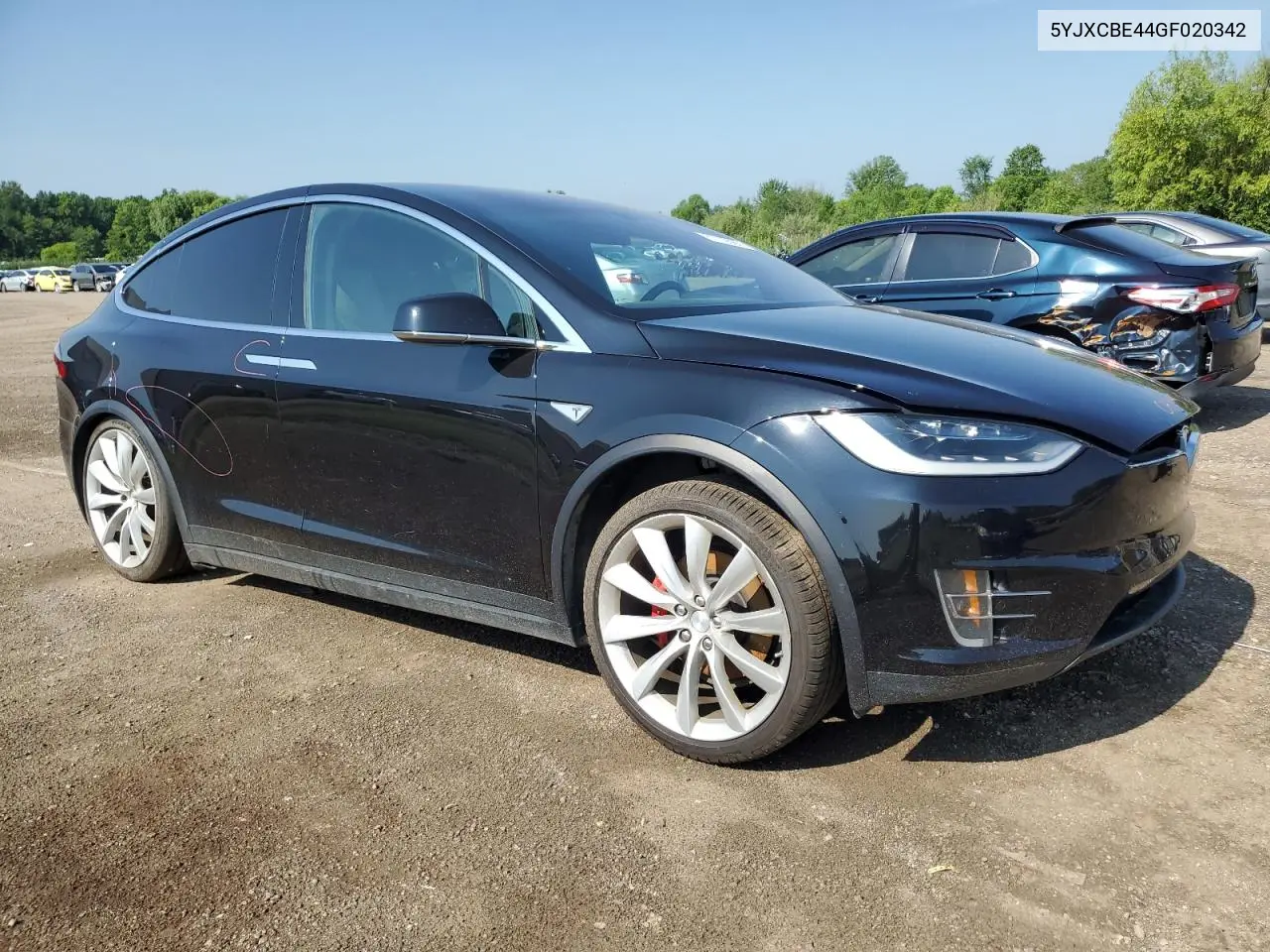 2016 Tesla Model X VIN: 5YJXCBE44GF020342 Lot: 61719085