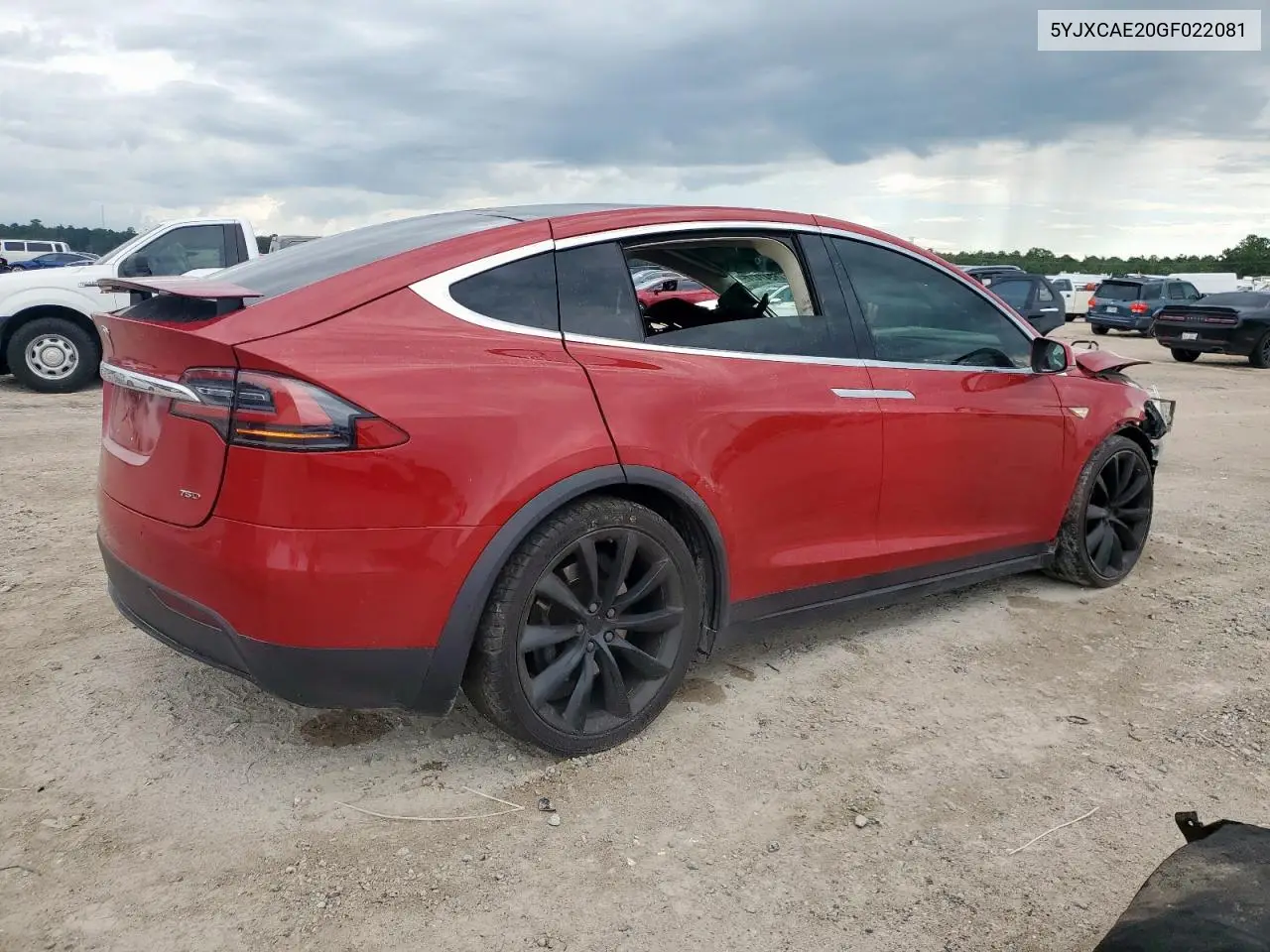 2016 Tesla Model X VIN: 5YJXCAE20GF022081 Lot: 62474745