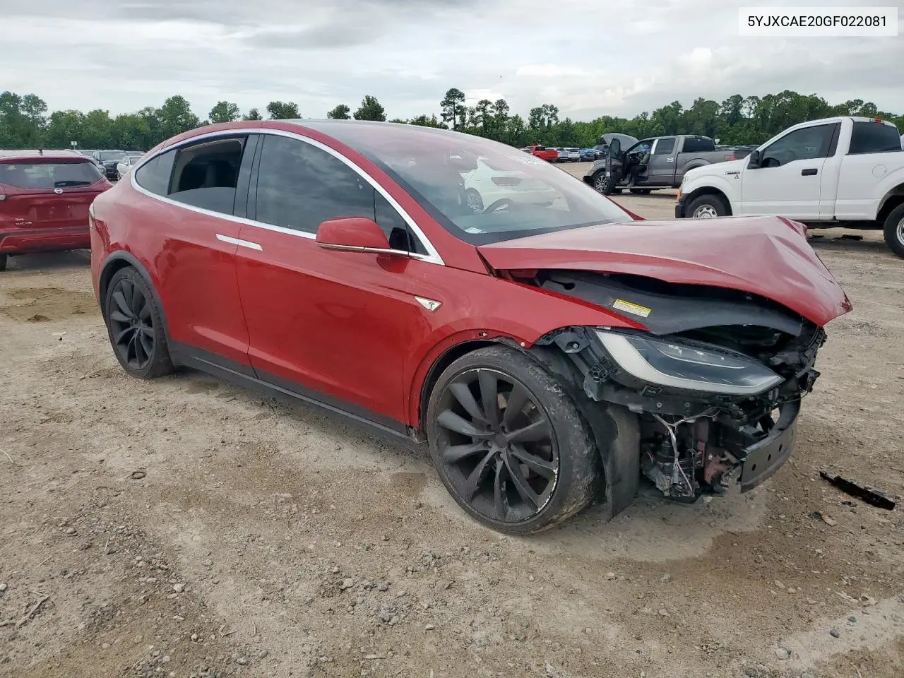 2016 Tesla Model X VIN: 5YJXCAE20GF022081 Lot: 62474745