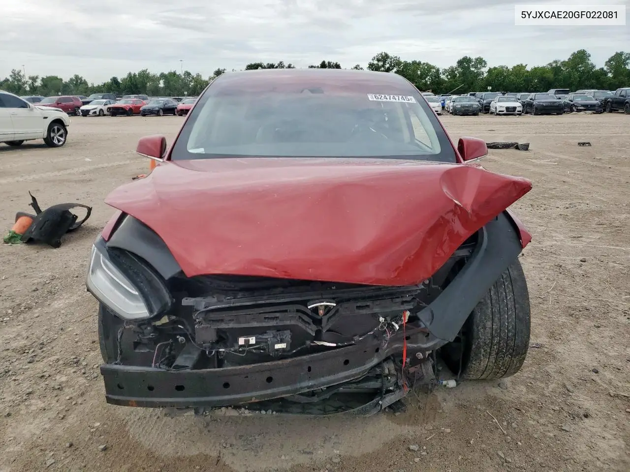 2016 Tesla Model X VIN: 5YJXCAE20GF022081 Lot: 62474745