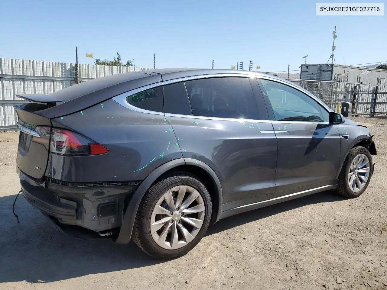 2016 Tesla Model X VIN: 5YJXCBE21GF027716 Lot: 62793665