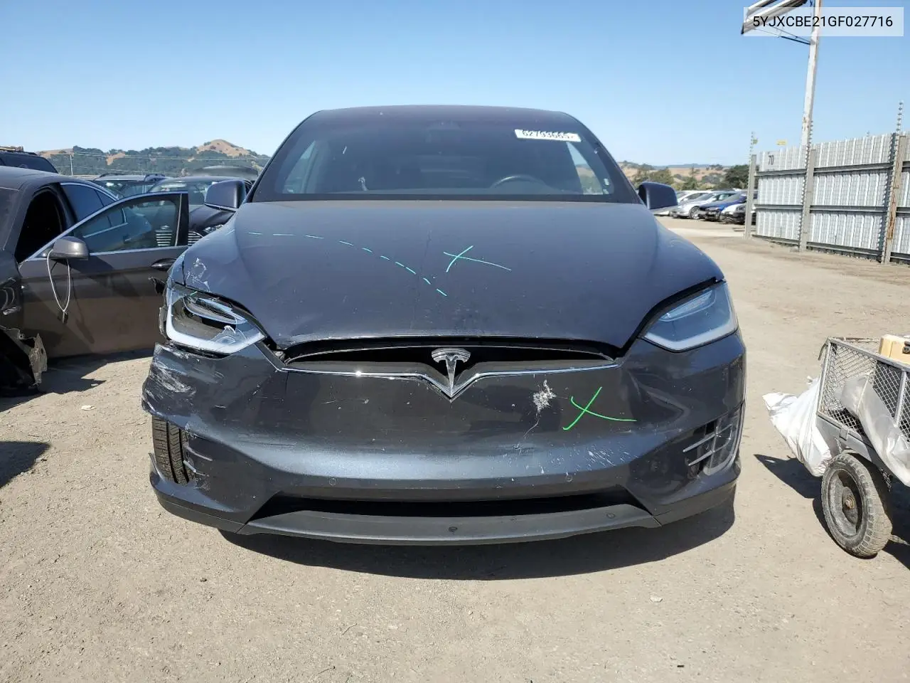 2016 Tesla Model X VIN: 5YJXCBE21GF027716 Lot: 62793665