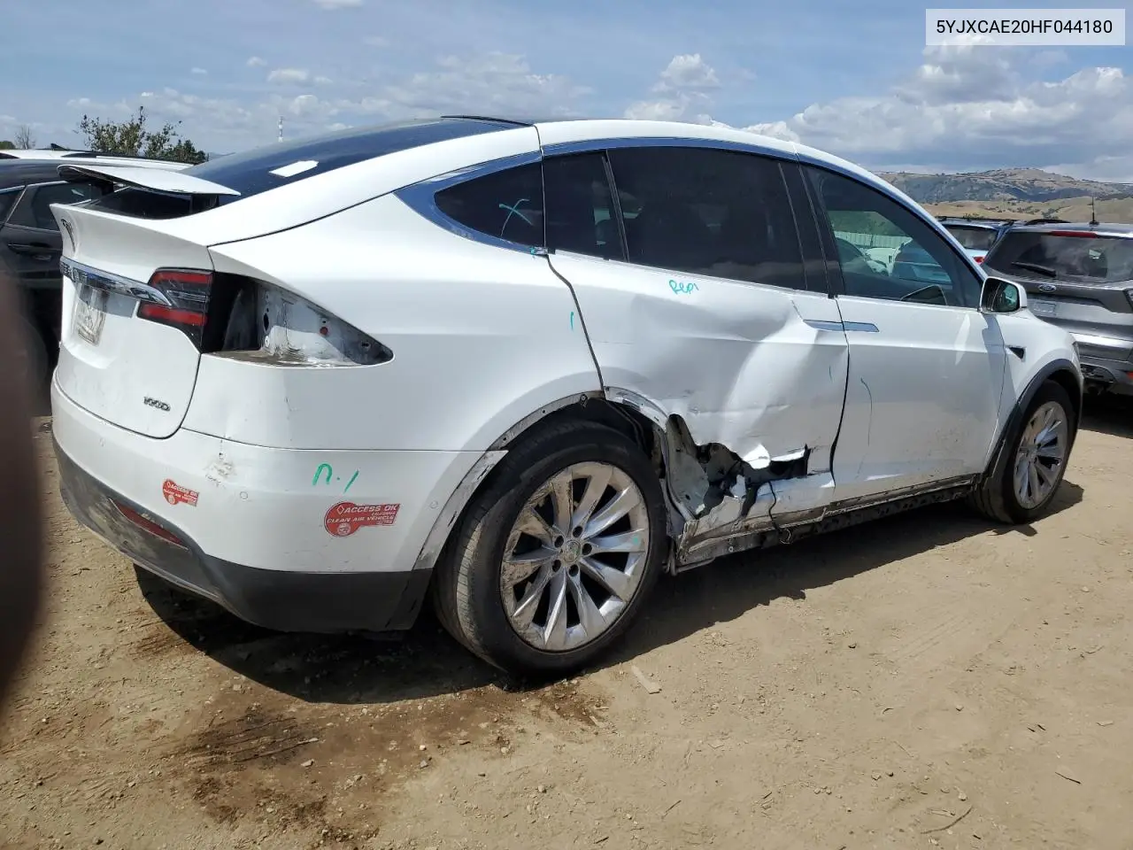 2017 Tesla Model X VIN: 5YJXCAE20HF044180 Lot: 56961055