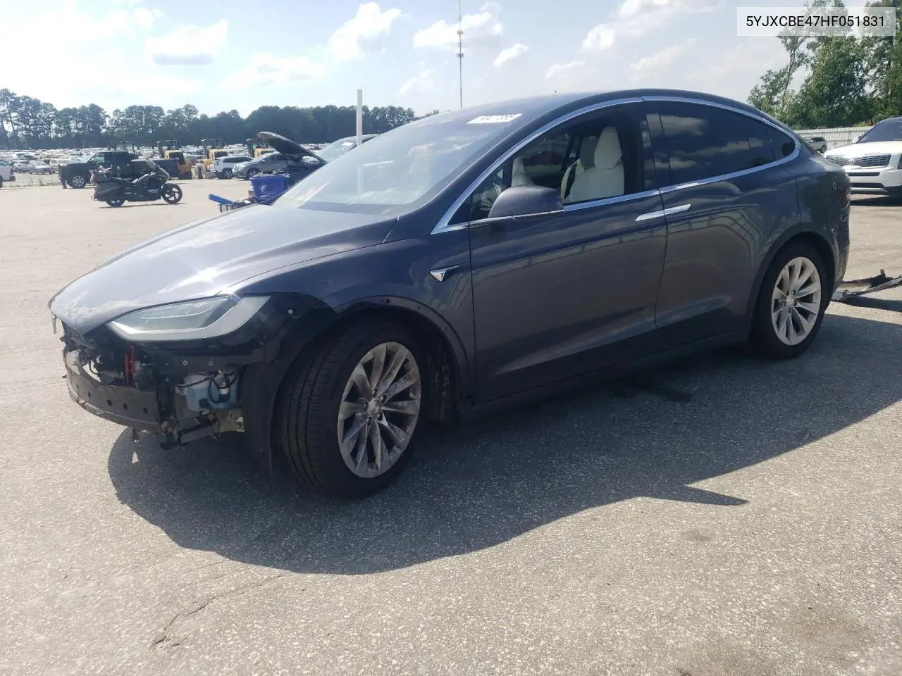 2017 Tesla Model X VIN: 5YJXCBE47HF051831 Lot: 60477055