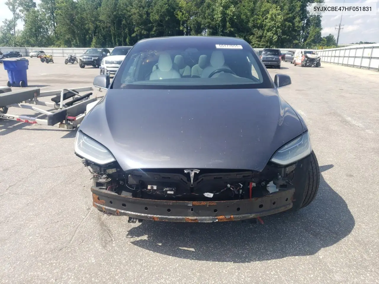 2017 Tesla Model X VIN: 5YJXCBE47HF051831 Lot: 60477055