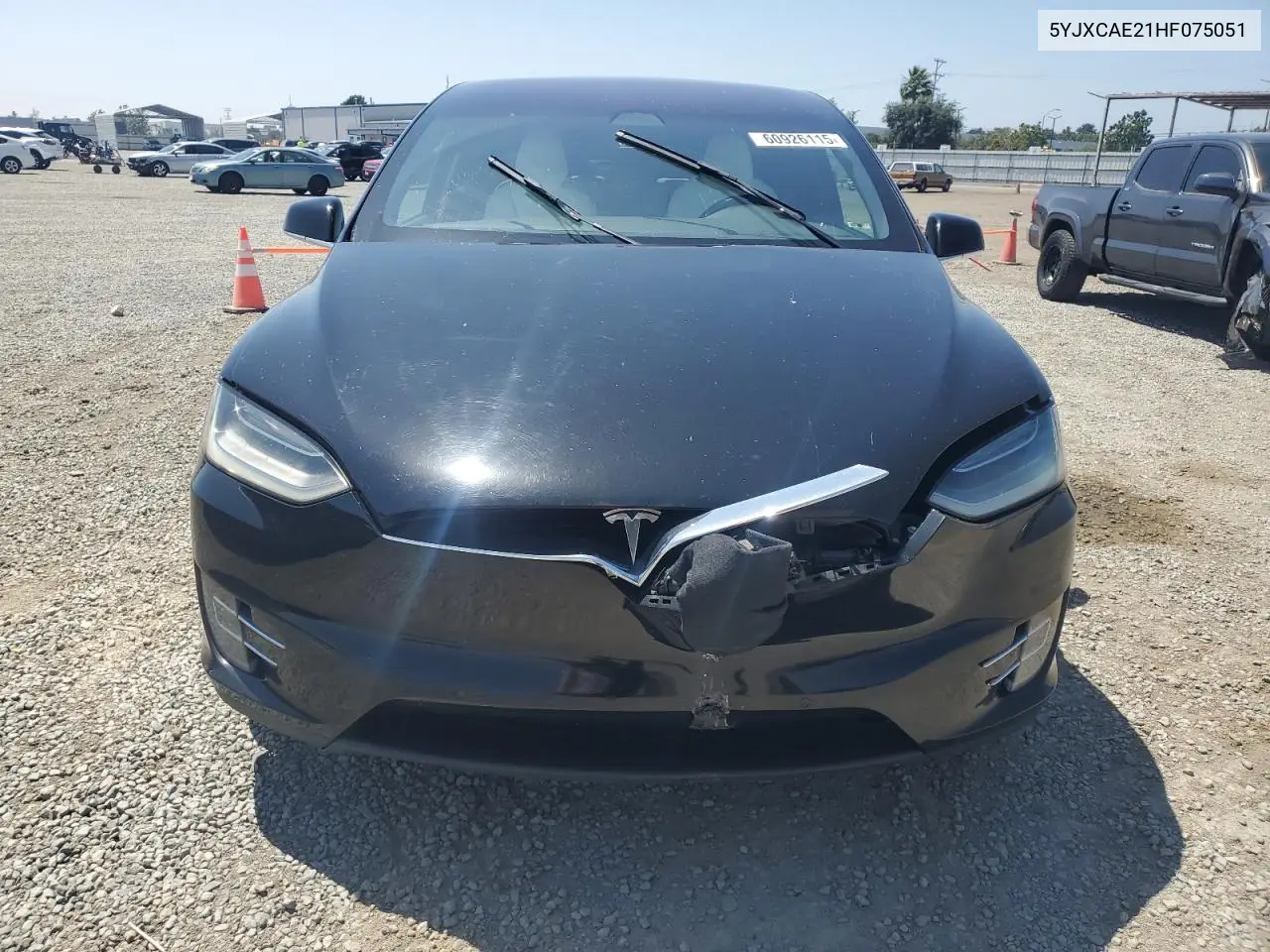 2017 Tesla Model X VIN: 5YJXCAE21HF075051 Lot: 60926115