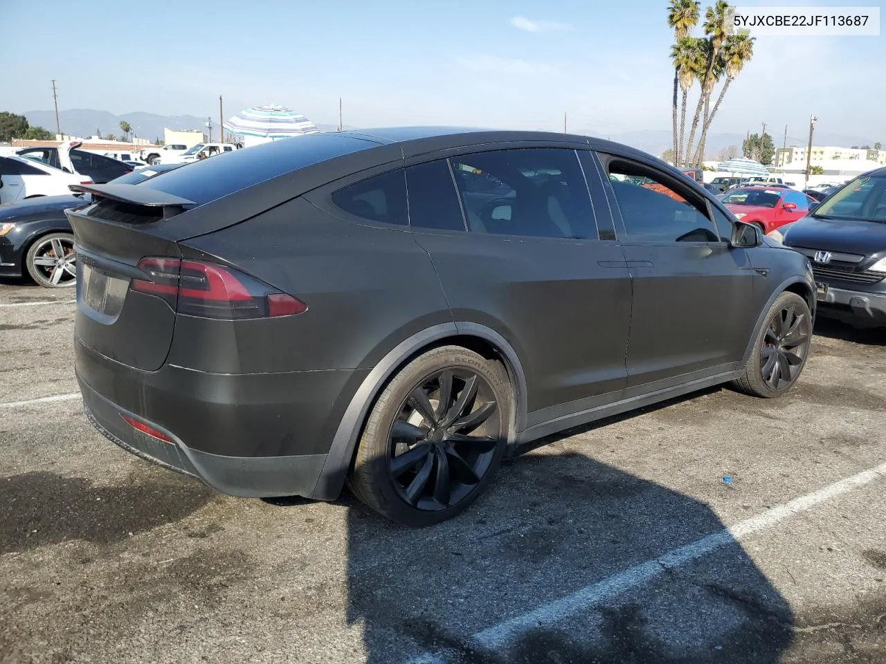 2018 Tesla Model X VIN: 5YJXCBE22JF113687 Lot: 42628285