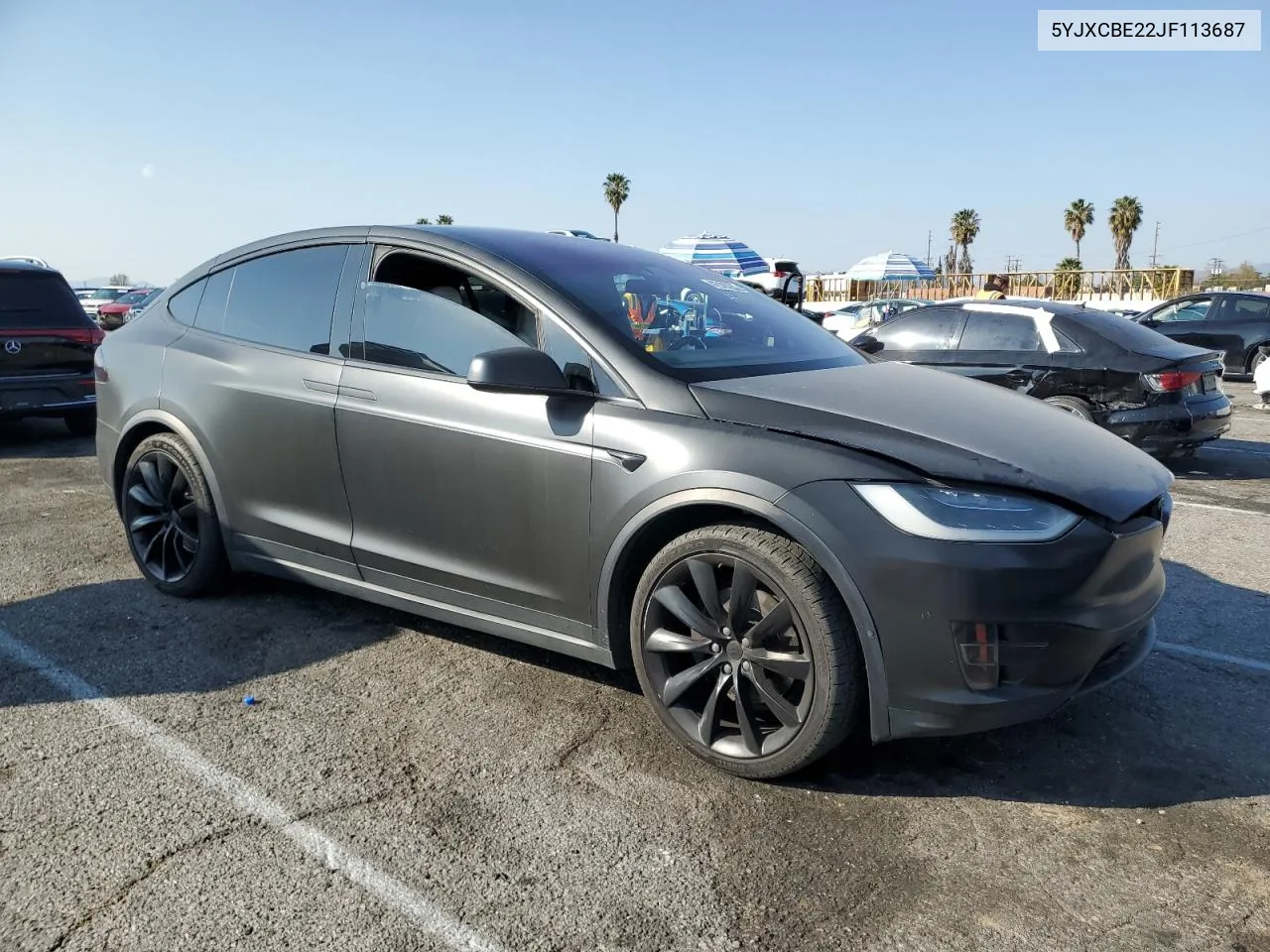 2018 Tesla Model X VIN: 5YJXCBE22JF113687 Lot: 42628285