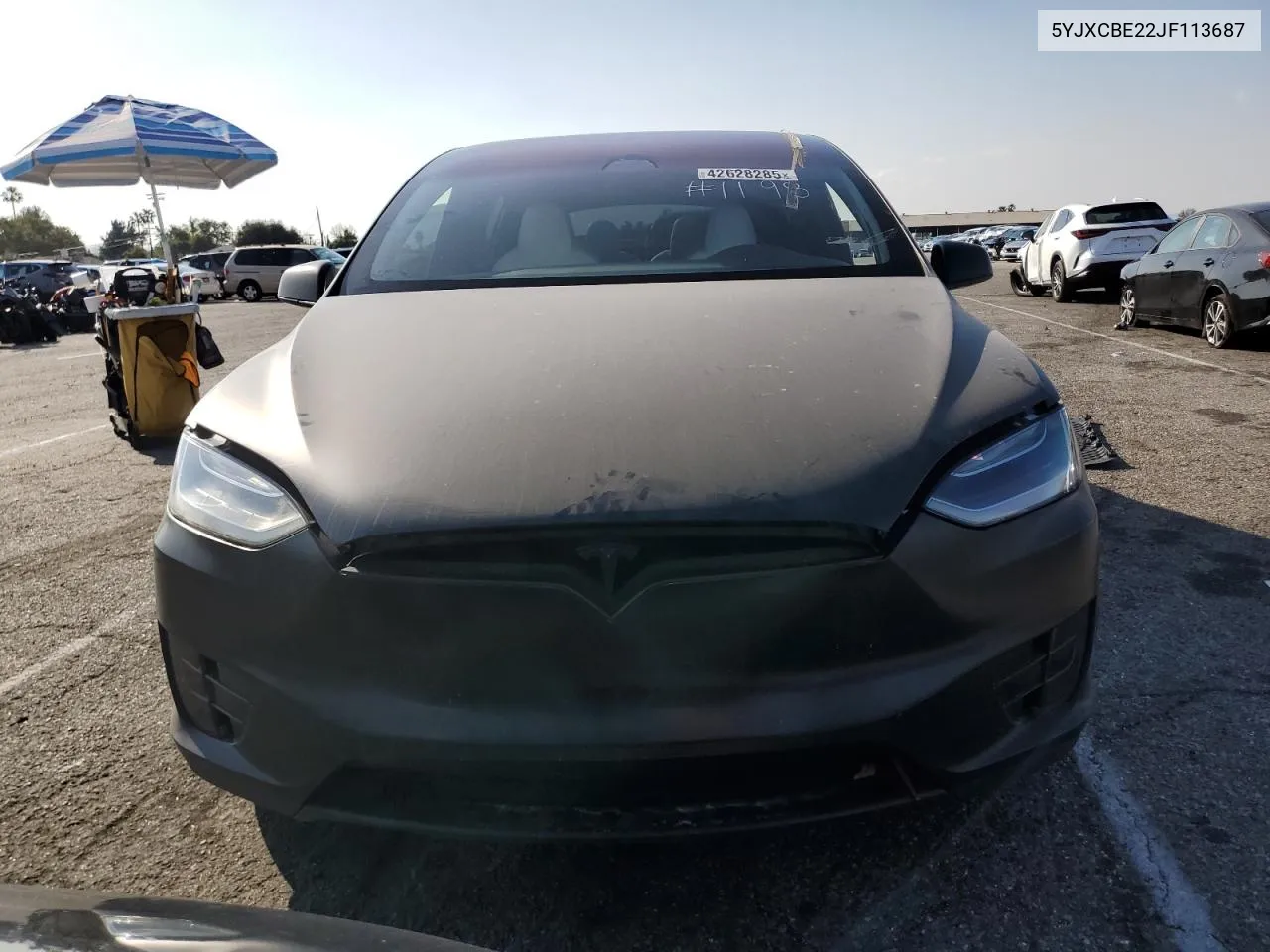 2018 Tesla Model X VIN: 5YJXCBE22JF113687 Lot: 42628285