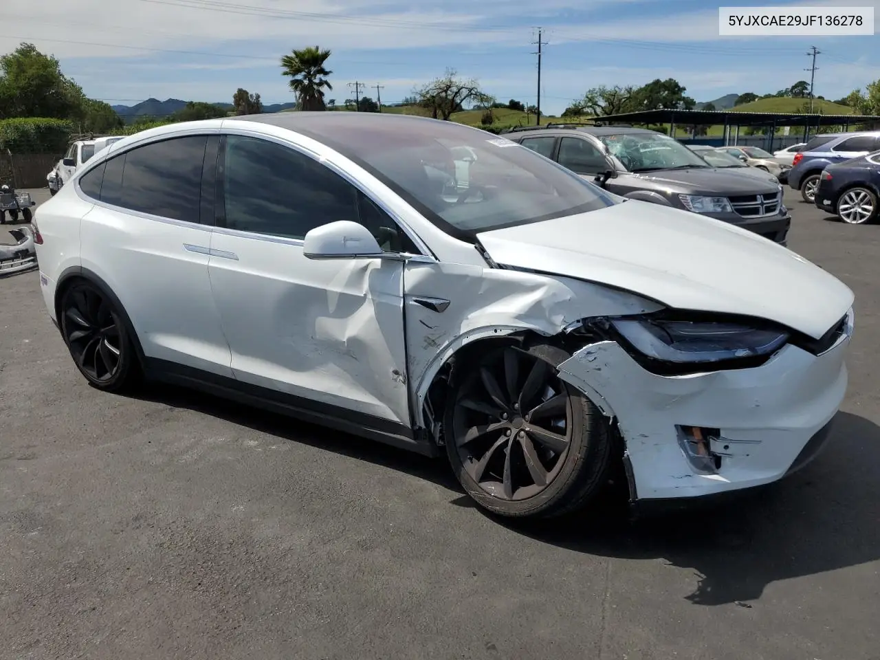 2018 Tesla Model X VIN: 5YJXCAE29JF136278 Lot: 53055205