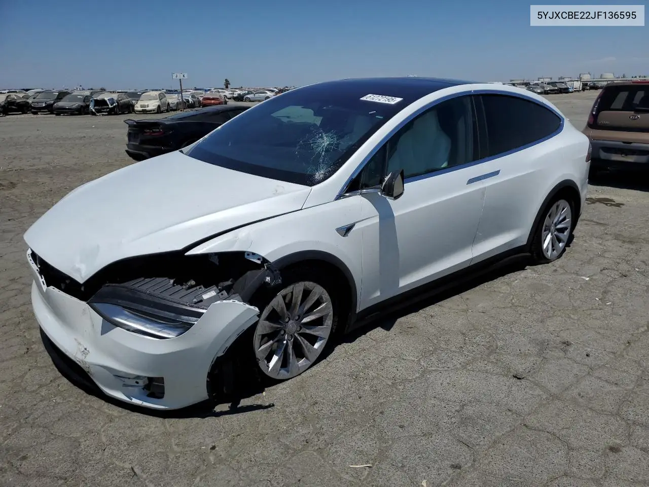 2018 Tesla Model X VIN: 5YJXCBE22JF136595 Lot: 61272195