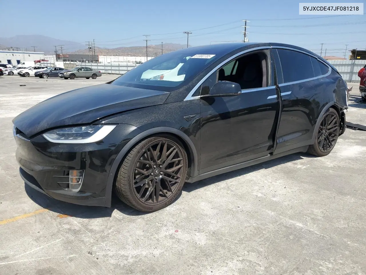 2018 Tesla Model X VIN: 5YJXCDE47JF081218 Lot: 61860705