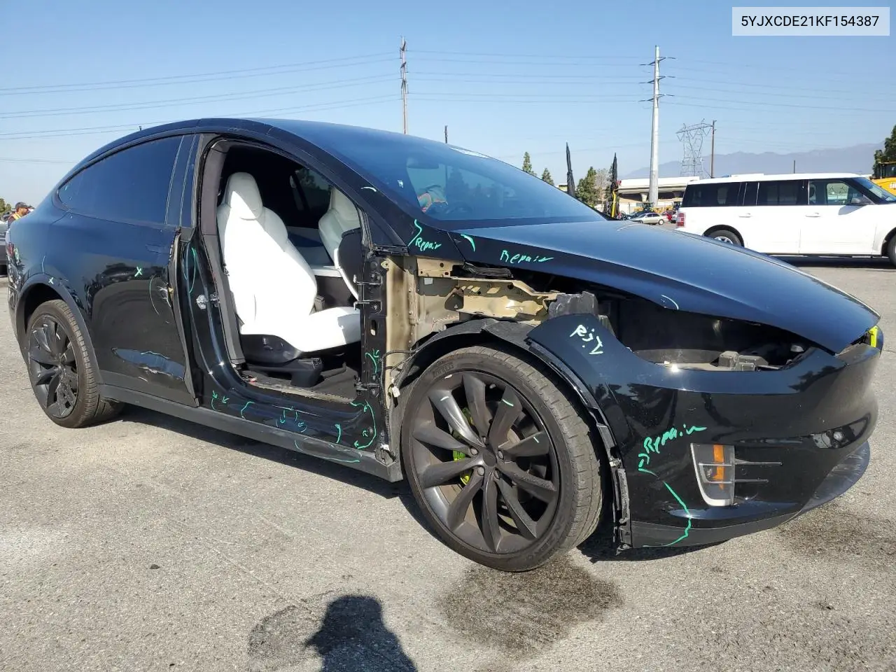 2019 Tesla Model X VIN: 5YJXCDE21KF154387 Lot: 54371735