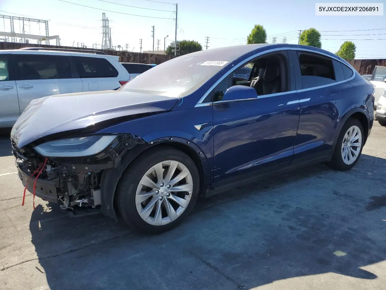 2019 Tesla Model X VIN: 5YJXCDE2XKF206891 Lot: 55851895