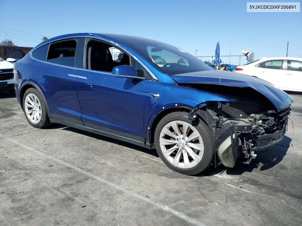 2019 Tesla Model X VIN: 5YJXCDE2XKF206891 Lot: 55851895
