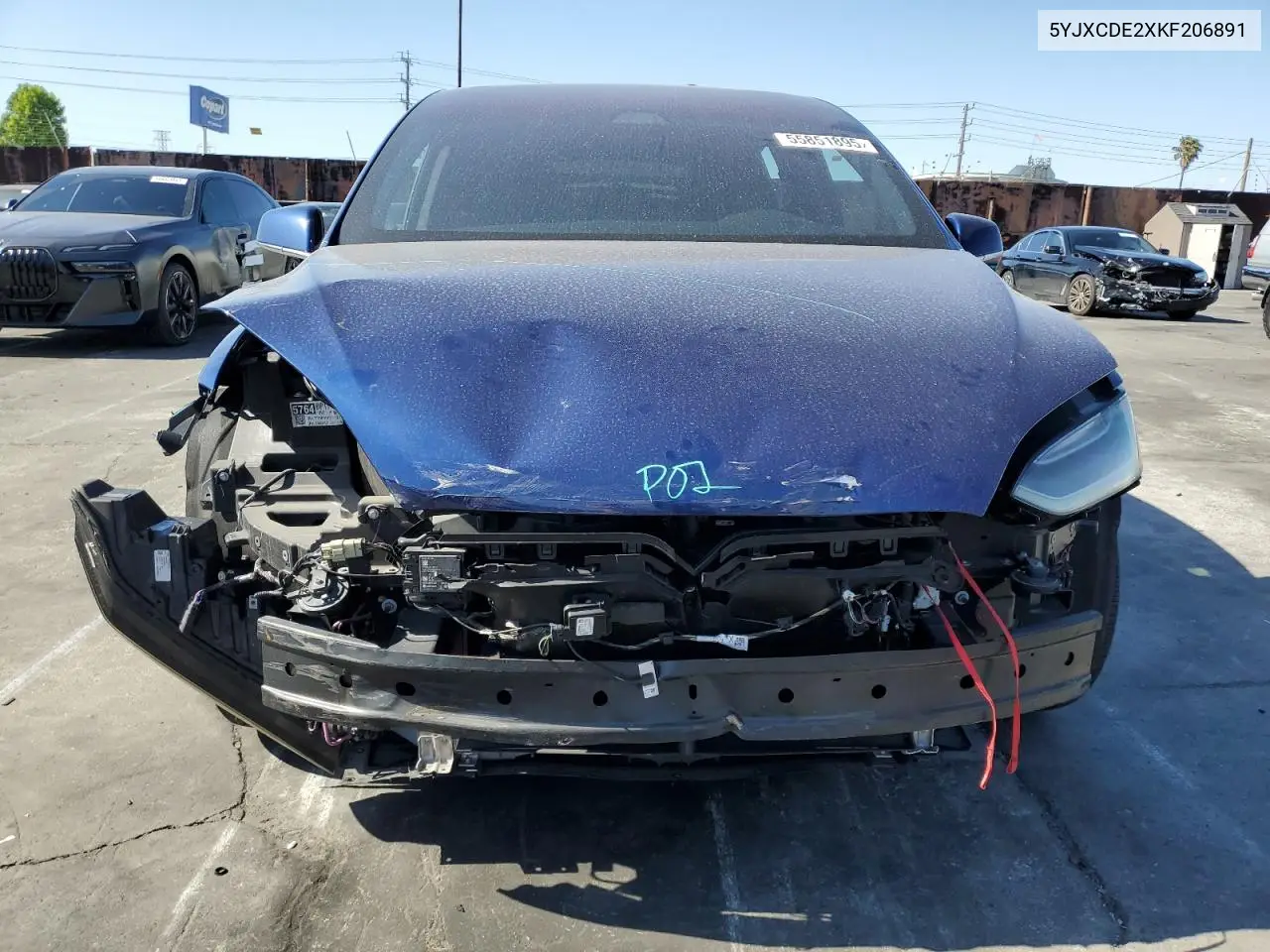 2019 Tesla Model X VIN: 5YJXCDE2XKF206891 Lot: 55851895